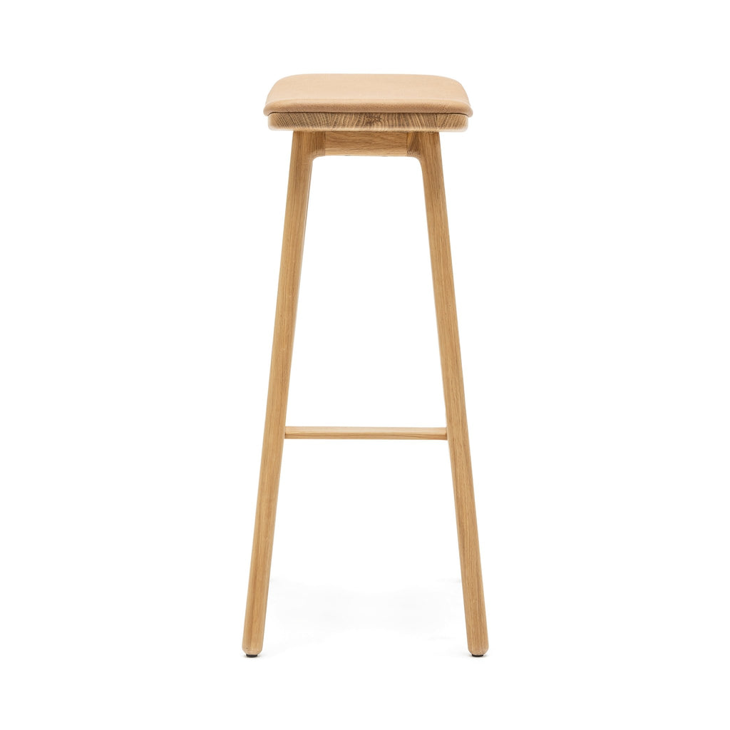 Odd Bar Stool - Light Oak & Pecan Leather - Loom Collection