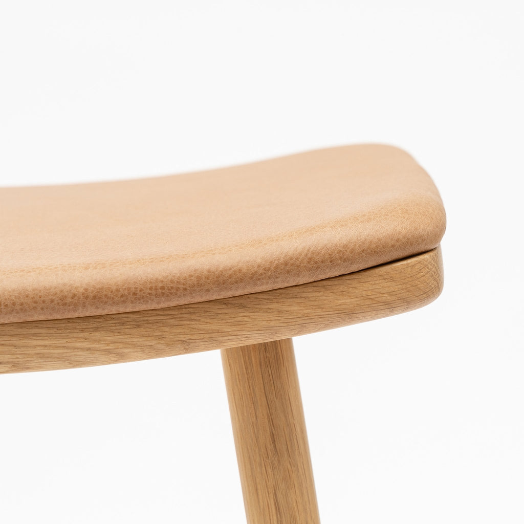 Odd Bar Stool - Light Oak & Pecan Leather - Loom Collection