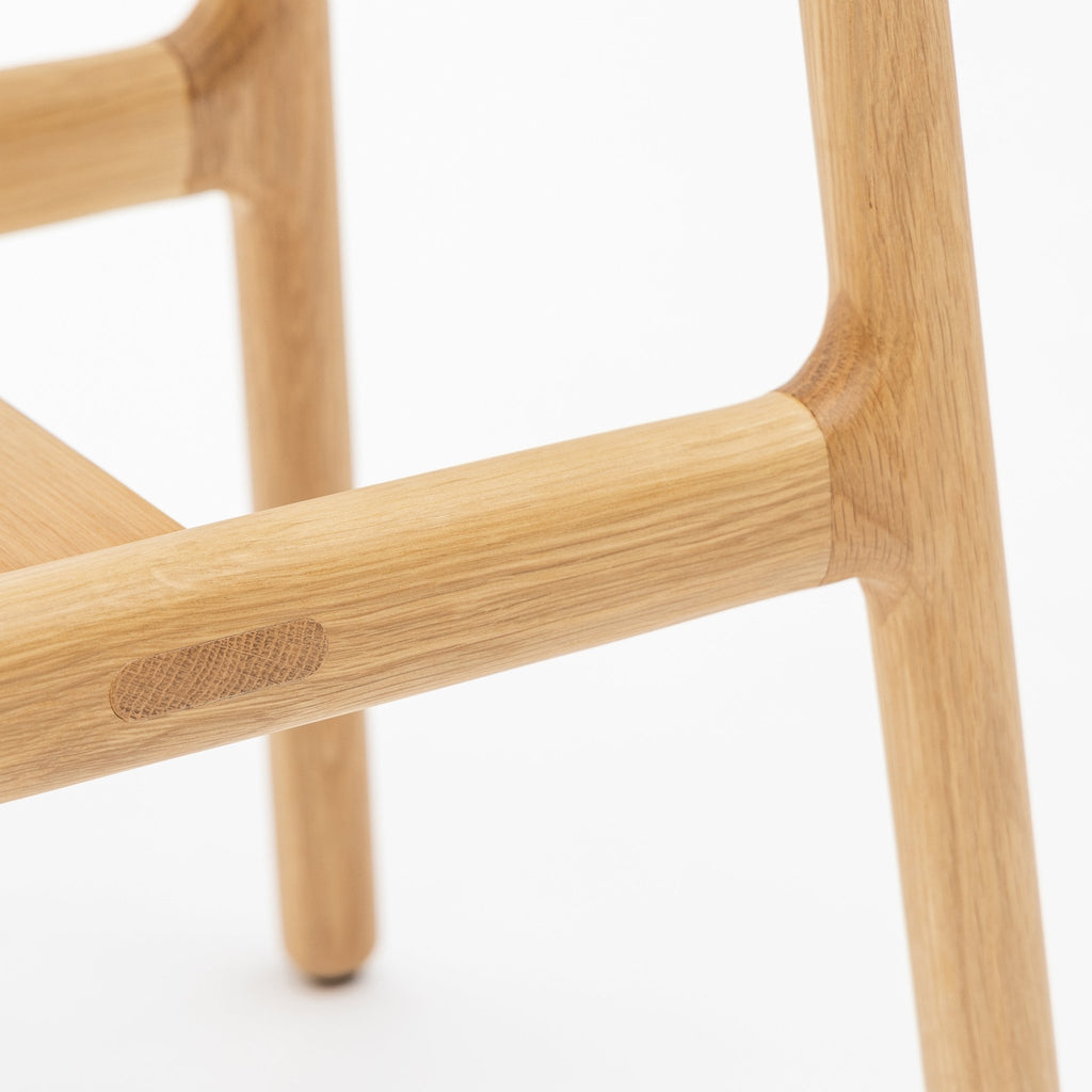 Odd Bar Stool - Light Oak & Pecan Leather - Loom Collection