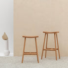 Odd Bar Stool - Light Oak & Pecan Leather