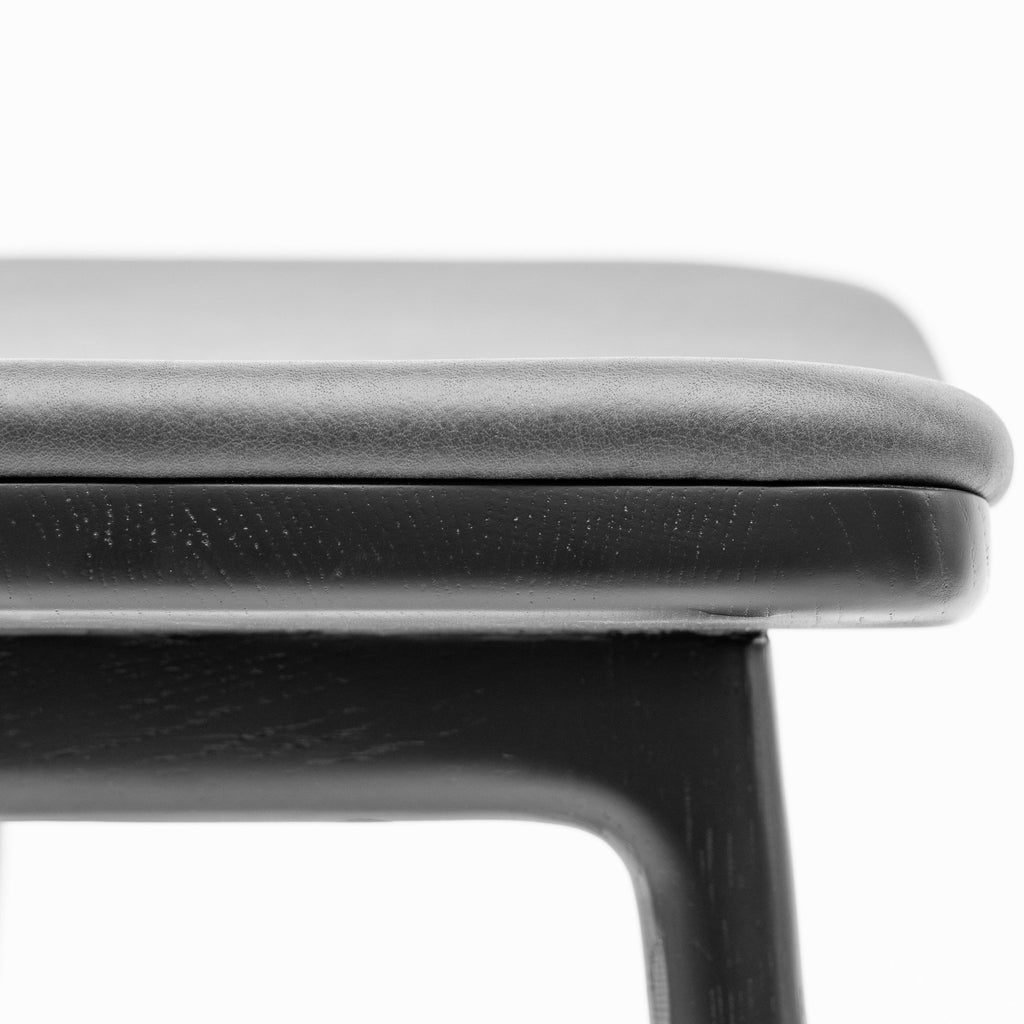 Odd Counter Stool - Black Oak & Charcoal Leather - Loom Collection