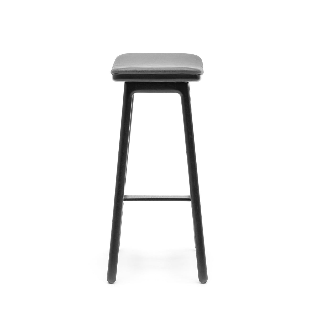 Odd Counter Stool - Black Oak & Charcoal Leather