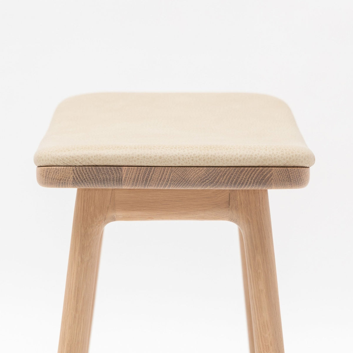 Odd Counter Stool - Blonde Oak & Limestone Leather - Bar & Counter Stools Tolv Loom Collection Dubai