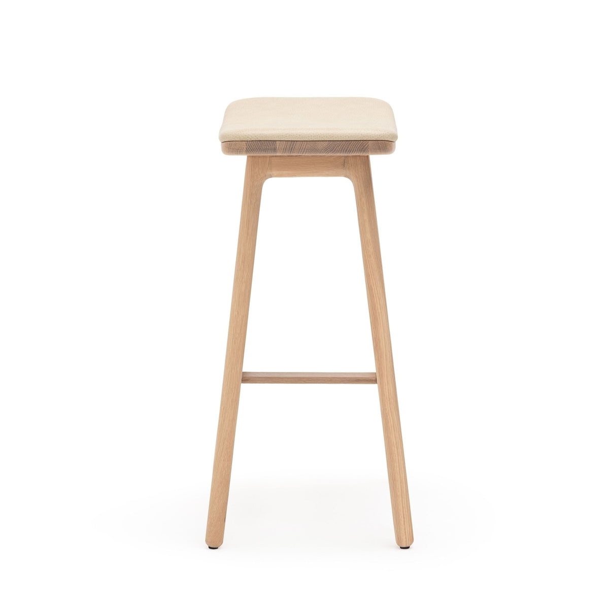 Odd Counter Stool - Blonde Oak & Limestone Leather - Bar & Counter Stools Tolv Loom Collection Dubai