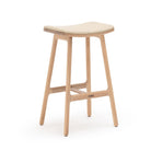 Odd Counter Stool - Blonde Oak & Limestone Leather - Bar & Counter Stools Tolv Loom Collection Dubai