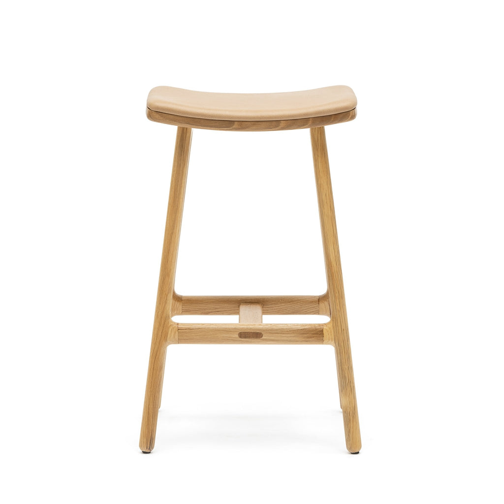 Odd Counter Stool - Light Oak & Pecan Leather - Loom Collection