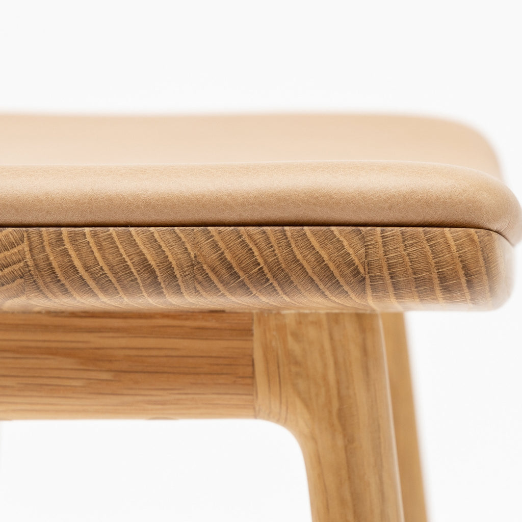 Odd Counter Stool - Light Oak & Pecan Leather - Loom Collection