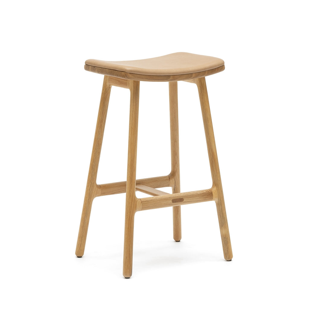 Odd Counter Stool - Light Oak & Pecan Leather - Loom Collection