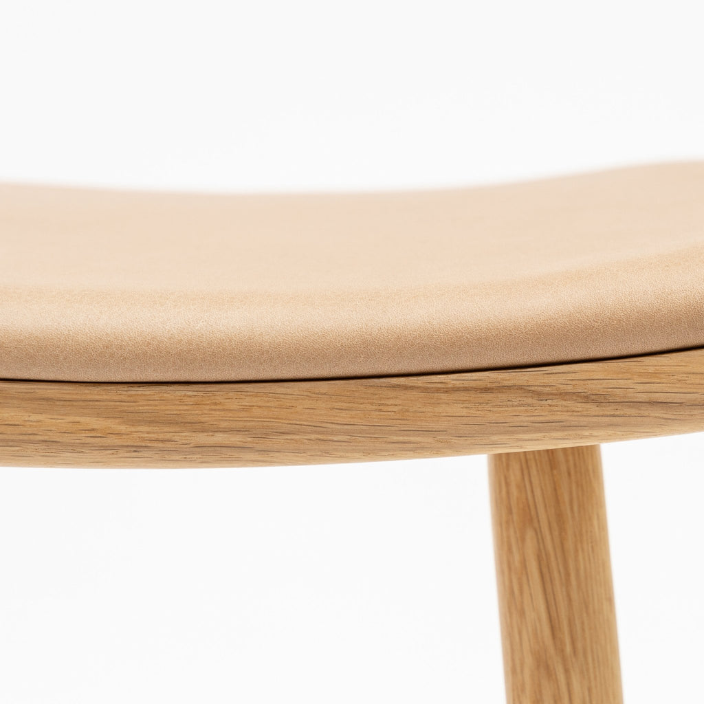 Odd Counter Stool - Light Oak & Pecan Leather - Loom Collection