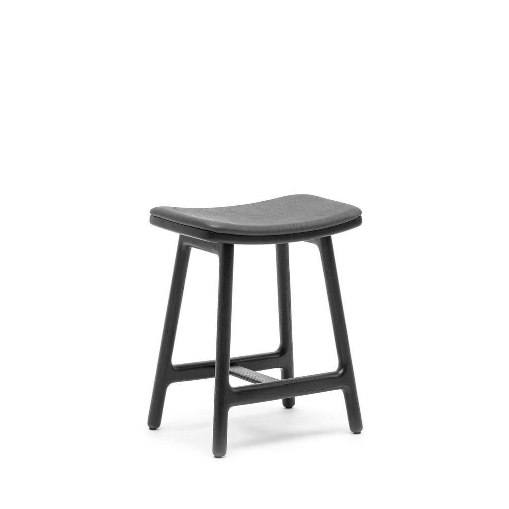 Odd Low Stool - Black Oak & Montana Coal Leather - Loom Collection