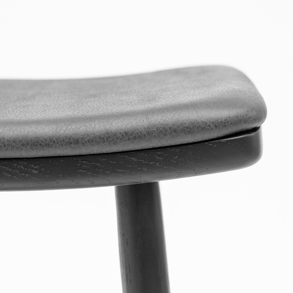 Odd Low Stool - Black Oak & Montana Coal Leather - Loom Collection