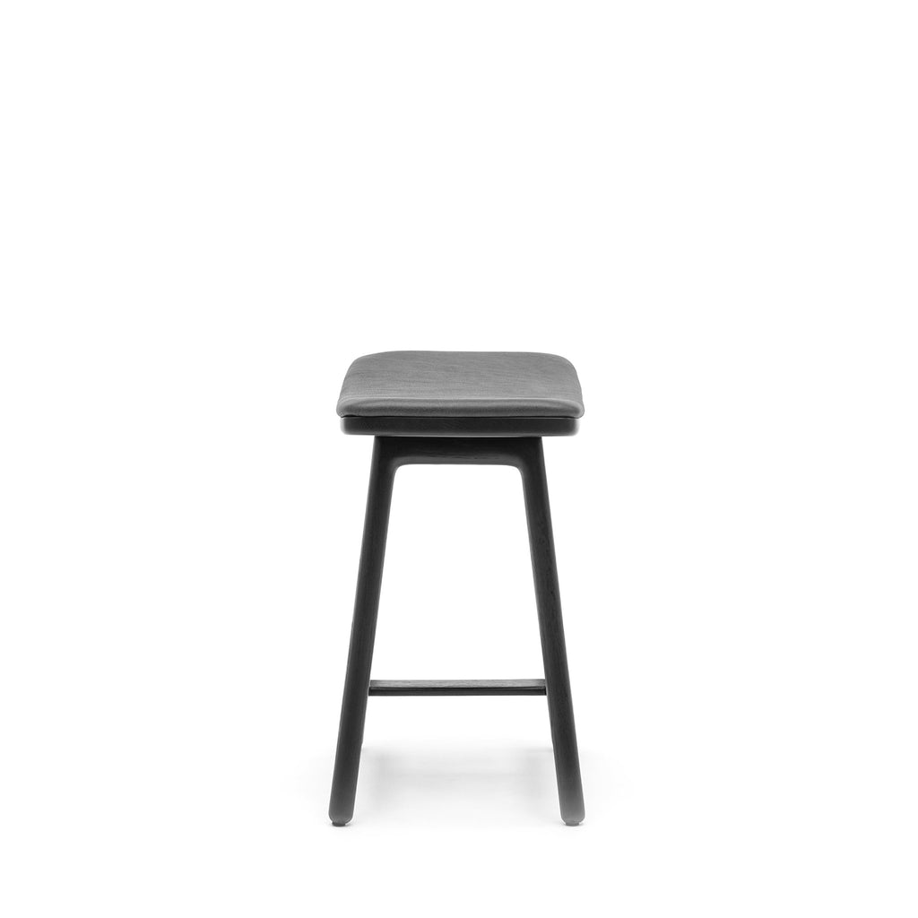 Odd Low Stool - Black Oak & Montana Coal Leather - Loom Collection