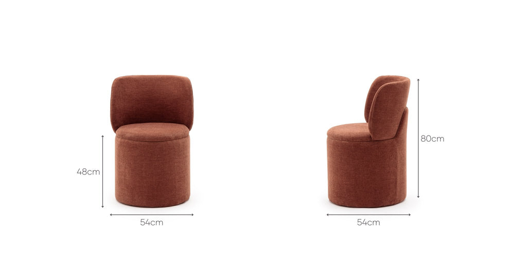 Odette Swivel Chair - Bordeaux.