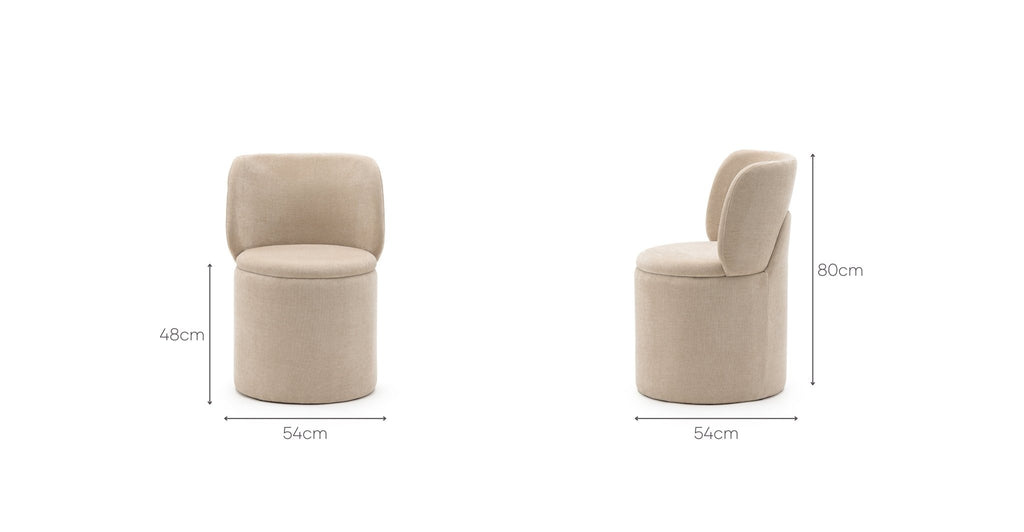 Odette Swivel Chair - Latte.