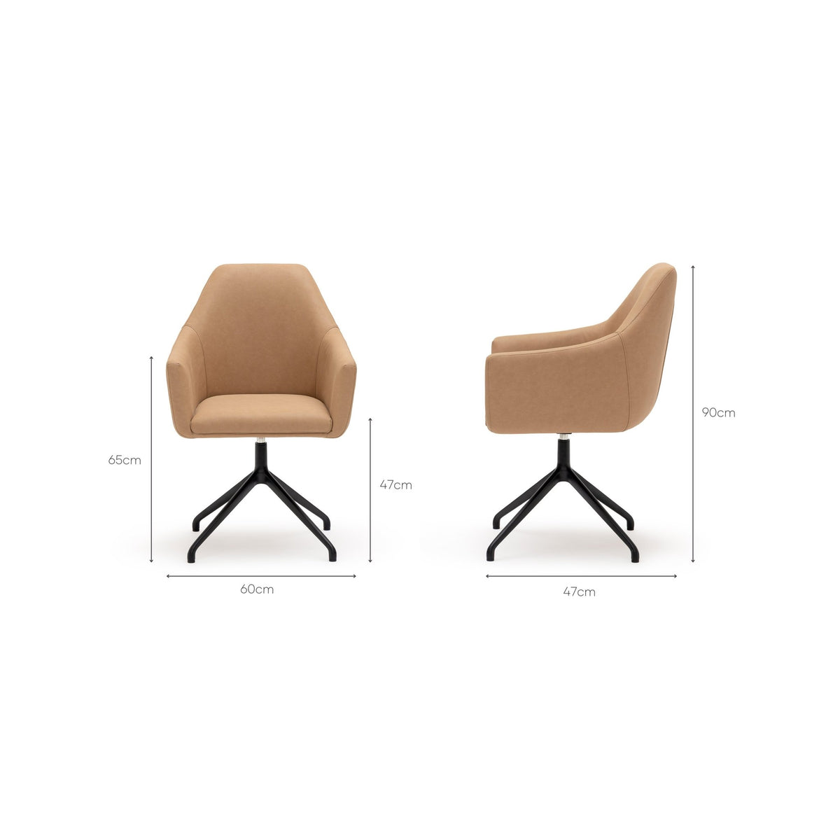 Oliver Desk Chair - Tan Vegan Leather