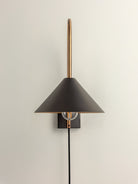 Orta - 1 Light Antique Silver And Burnish Brass Cone Wall Light