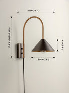 Orta - 1 Light Antique Silver And Burnish Brass Cone Wall Light