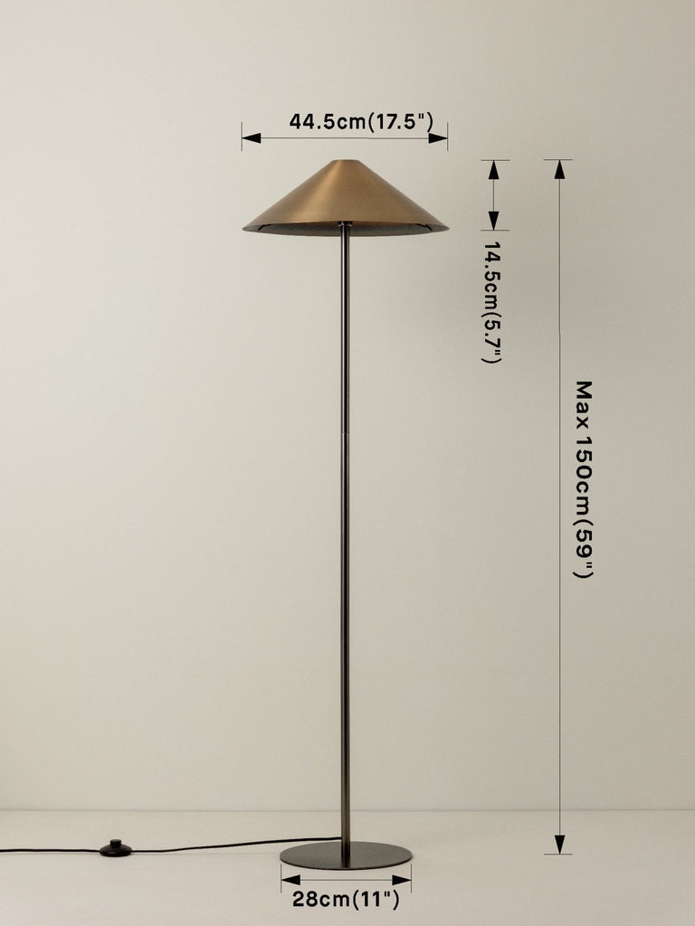 Orta - 1 Light Antique Silver And Burnished Brass Floor Lamp.