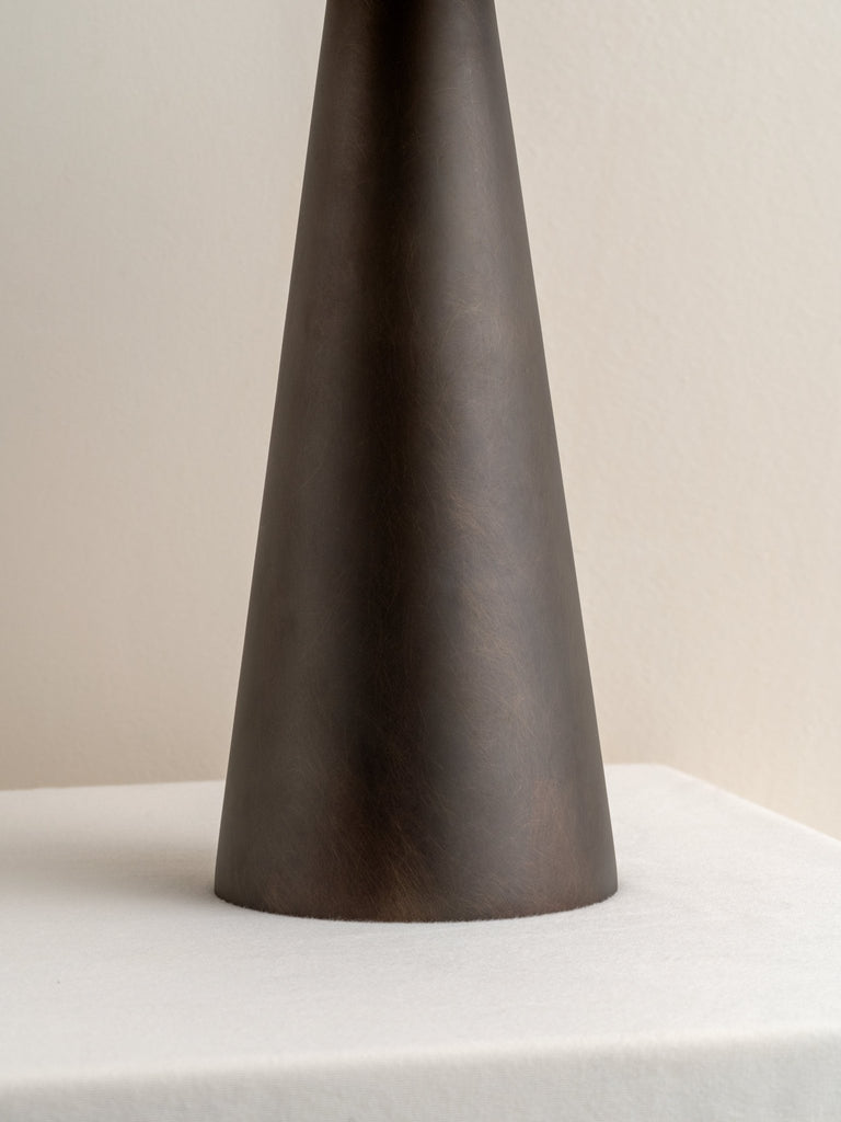 Orta - Aged Brass And Bronze Cone Table Lamp.