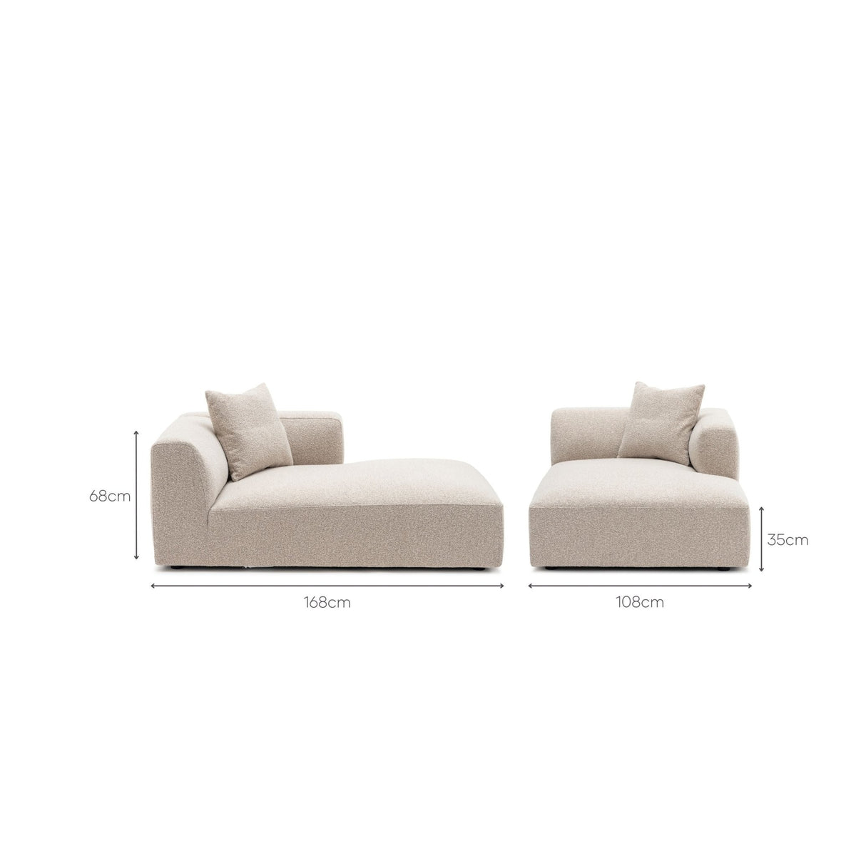 Osaka Right Chaise - Brown - Sofa Loom Collection Loom Collection Dubai