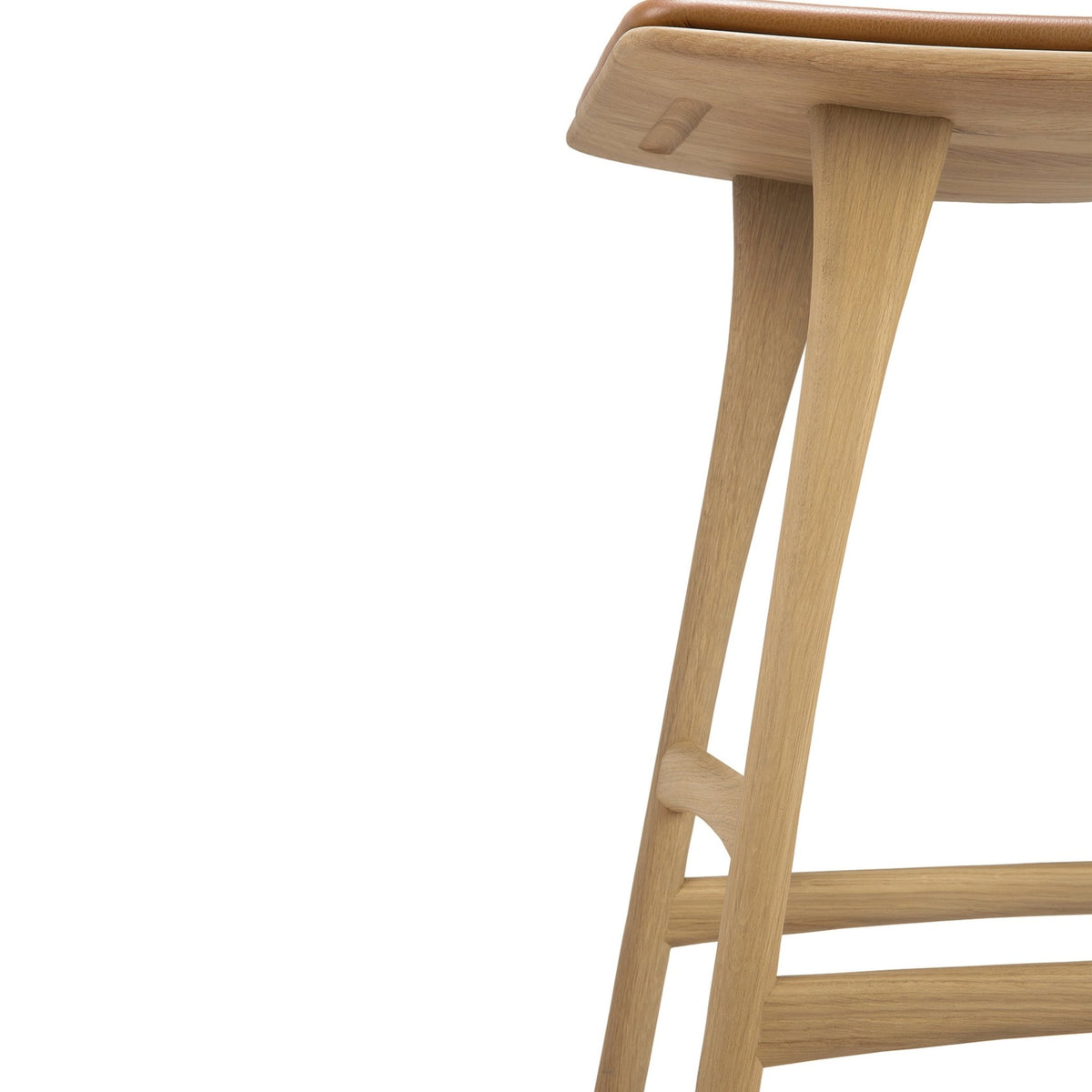 Osso Counter Stool - Varnished Oak - Cognac Leather