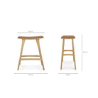 Osso Counter Stool - Varnished Oak - Cognac Leather - Bar & Counter Stools Ethnicraft Loom Collection Dubai