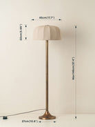 Ottino - Aged Brass And Linen Floor Lamp