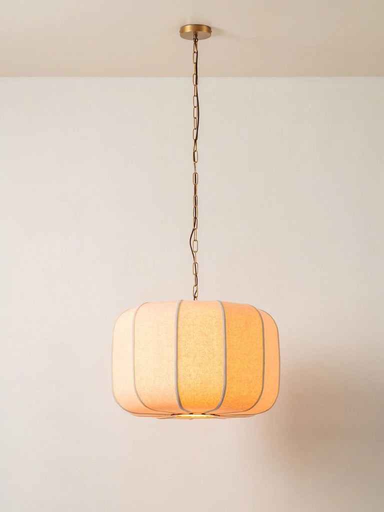 Ottino - Aged Brass And Linen Pendant - Loom Collection