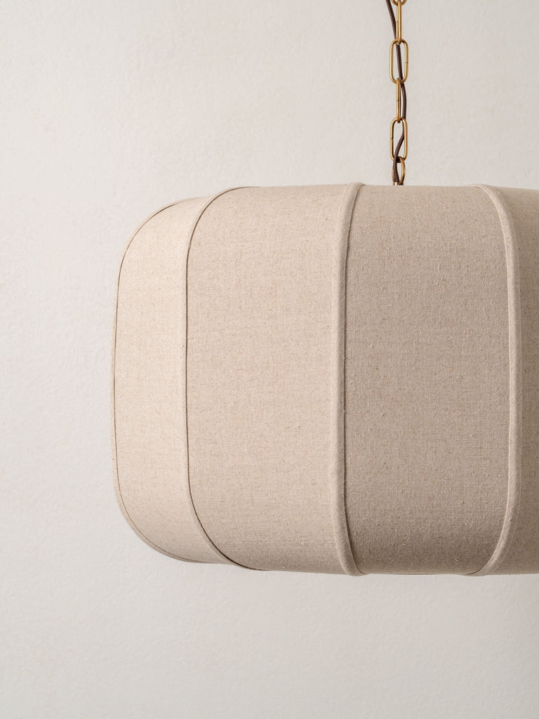 Ottino - Aged Brass And Linen Pendant - Loom Collection