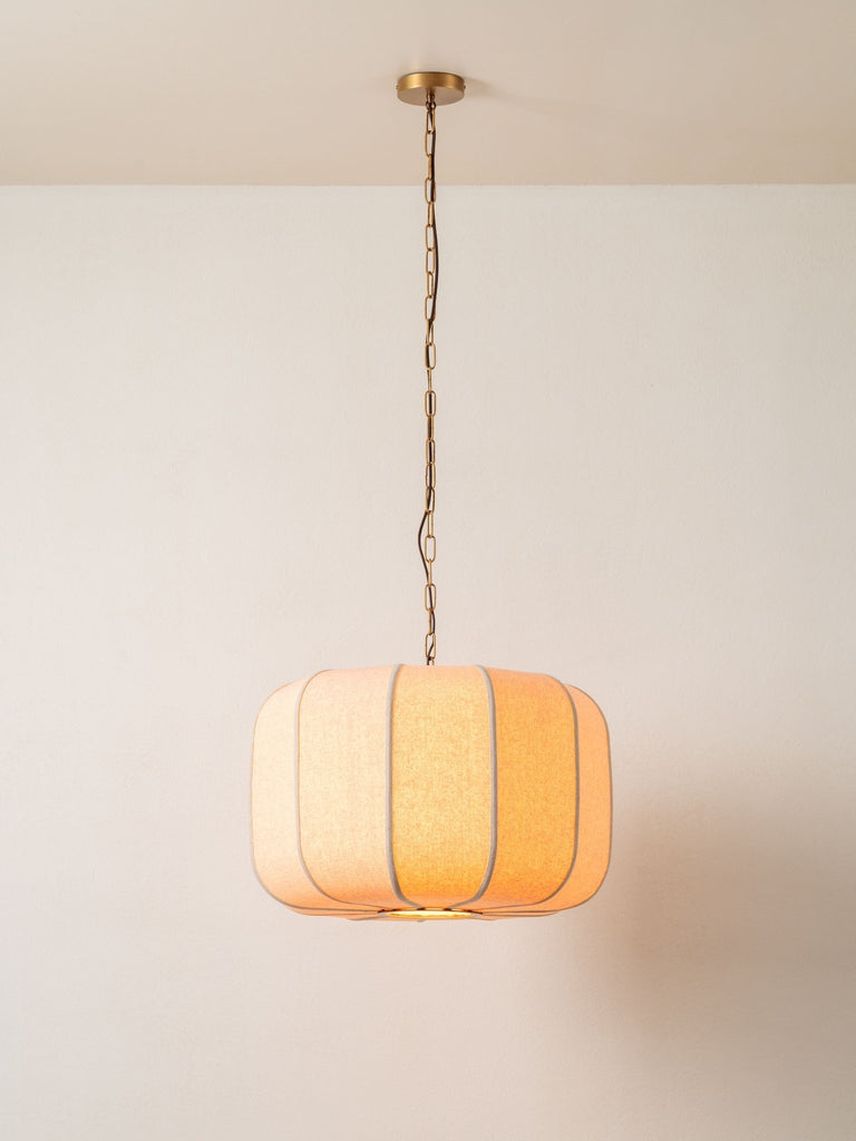 Ottino - Aged Brass And Linen Pendant - Loom Collection
