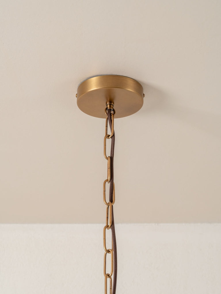 Ottino - Aged Brass And Linen Pendant - Loom Collection