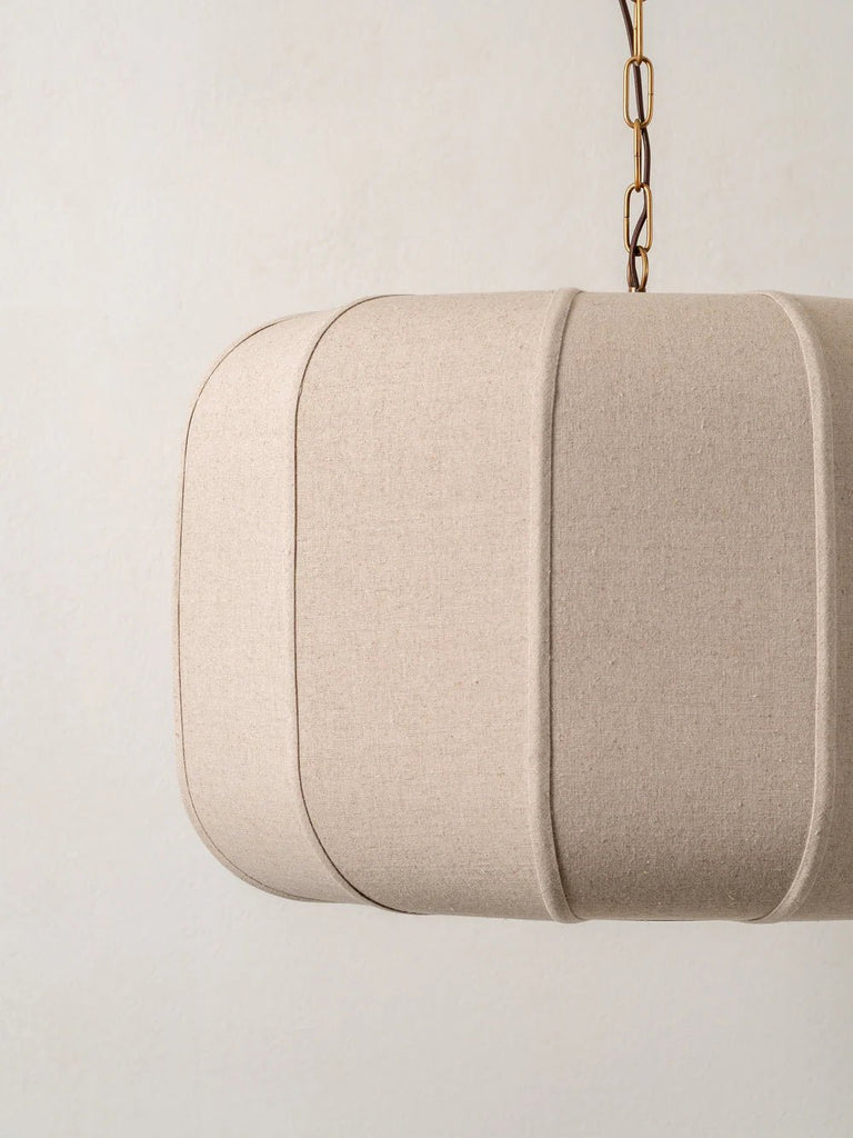 Ottino - Aged Brass And Linen Pendant - Loom Collection