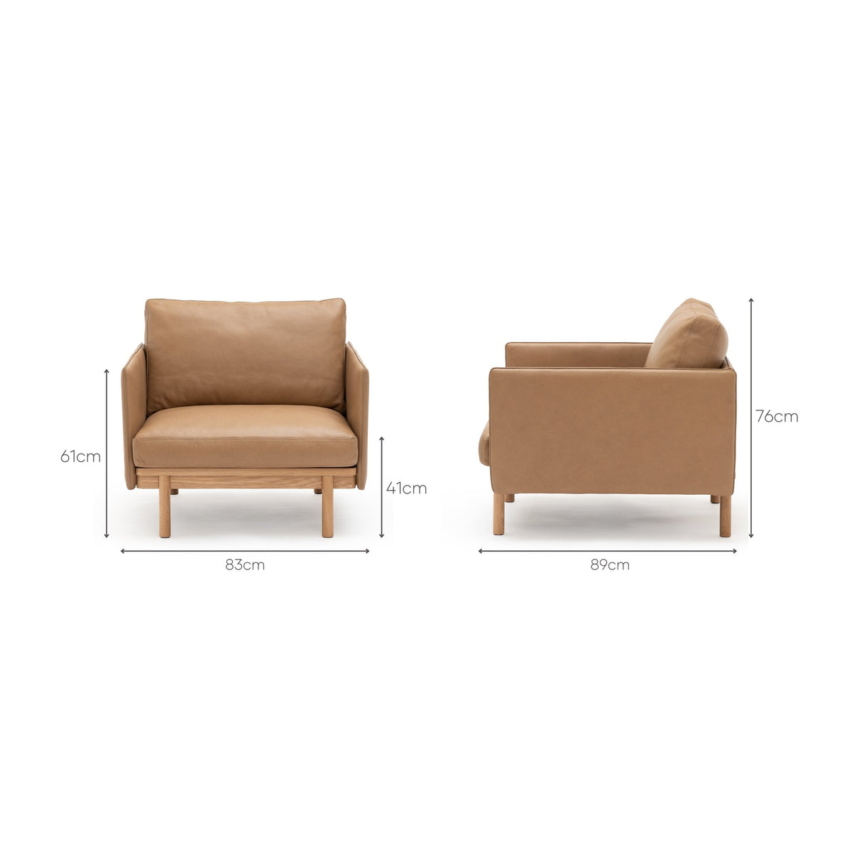 Pensive Chair - Light Oak & Pecan Leather