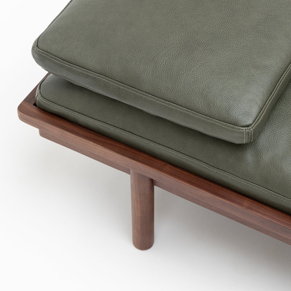 Pensive Daybed - Walnut & Kale Leather