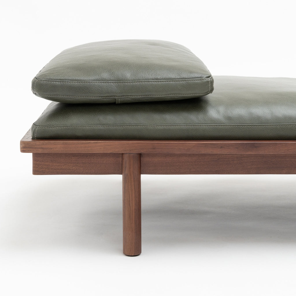 Pensive Daybed - Walnut & Kale Leather