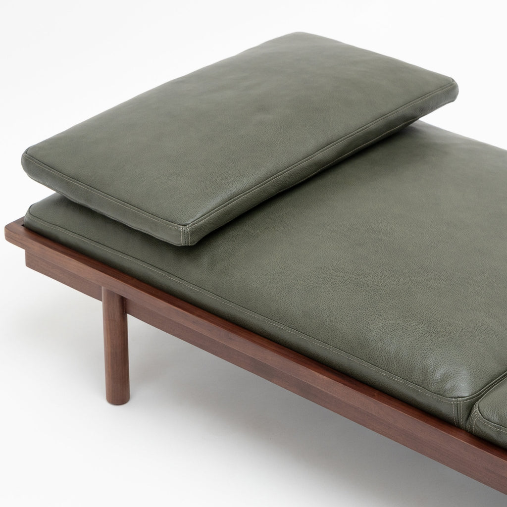 Pensive Daybed - Walnut & Kale Leather