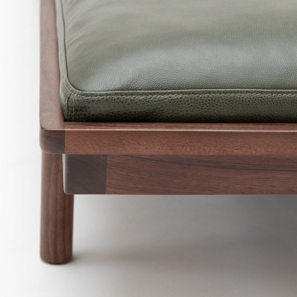 Pensive Daybed - Walnut & Kale Leather