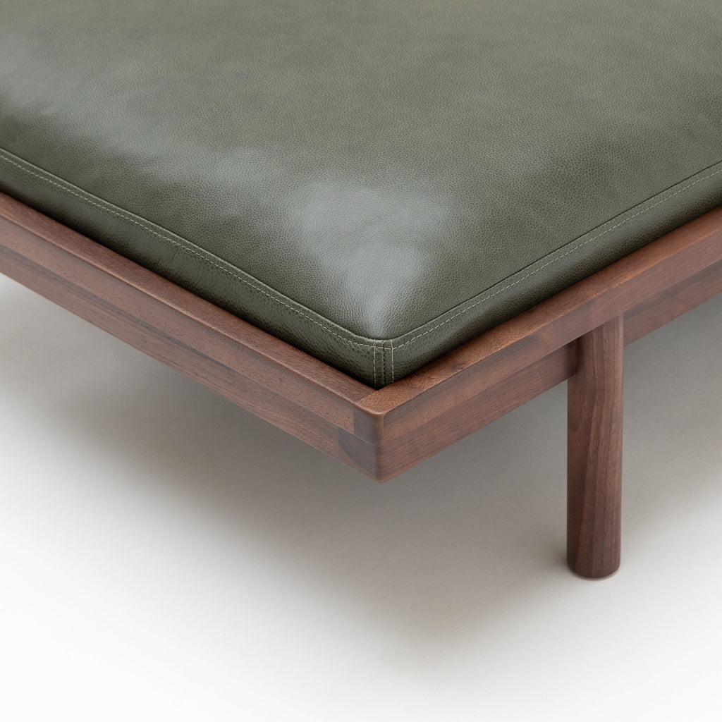 Pensive Daybed - Walnut & Kale Leather