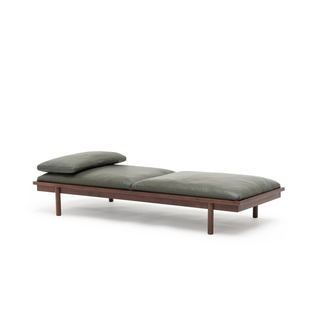 Pensive Daybed - Walnut & Kale Leather
