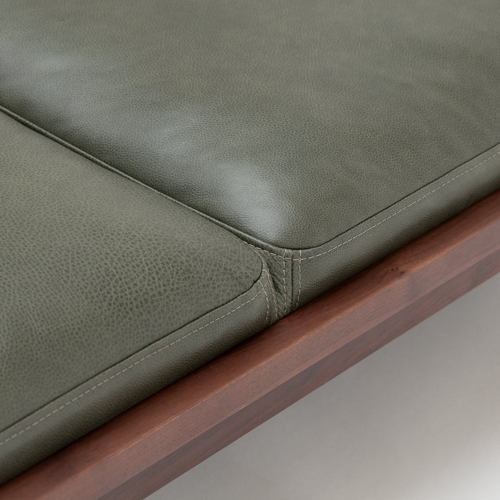 Pensive Daybed - Walnut & Kale Leather