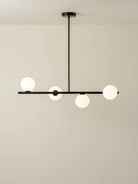 Perch - 4 Light Matt Black And Opal Pendant Bar