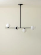 Perch - 4 Light Matt Black And Opal Pendant Bar