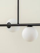 Perch - 4 Light Matt Black And Opal Pendant Bar