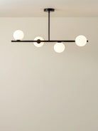 Perch - 4 Light Matt Black And Opal Pendant Bar