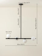 Perch - 4 Light Matt Black And Opal Pendant Bar