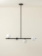 Perch - 4 Light Matt Black And Opal Pendant Bar