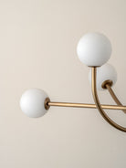 Perry - 6 Light Aged Brass And Opal Pendant