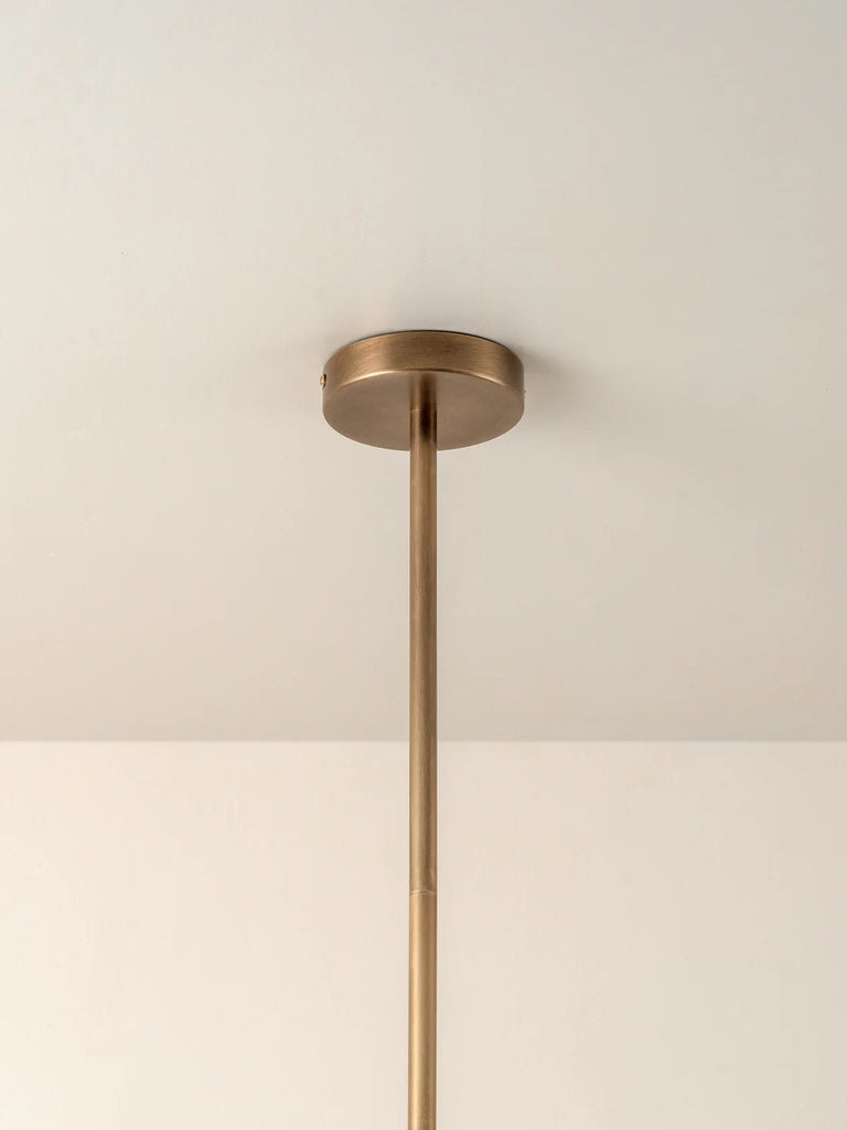 Perry - 6 Light Aged Brass And Opal Pendant - Loom Collection