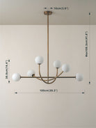 Perry - 6 Light Aged Brass And Opal Pendant
