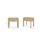 PI Bedside Table - Oak - Bedside Tables Ethnicraft Loom Collection Dubai